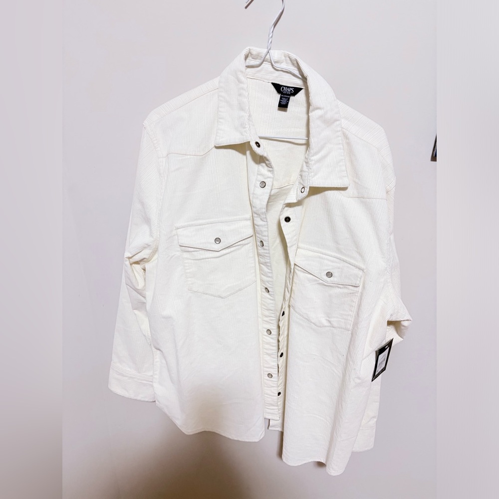 Chaps WoMen's Cream Casual Button Down Shirt